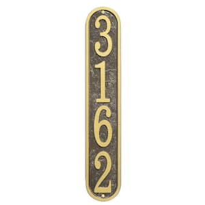 Fast and Easy Vertical House Number Plaque, Bronze/Gold