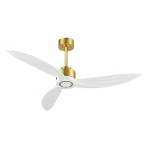 52 in. 6 Speed Ceiling Fan without Light in Gold with Remote Control