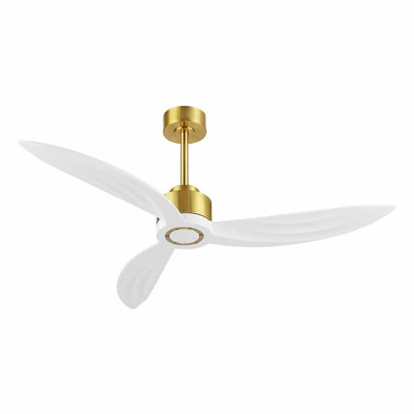 WINGBO 52 in. 6 Speed Ceiling Fan without Light in Gold with Remote Control