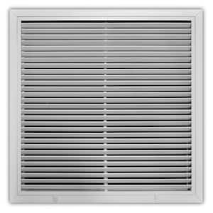 12 in. x 12 in. Aluminum Fixed Bar Return Air Filter Grille in White