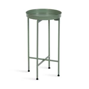 Deliah 14.12 in. Green Round Metal Contemporary End Table