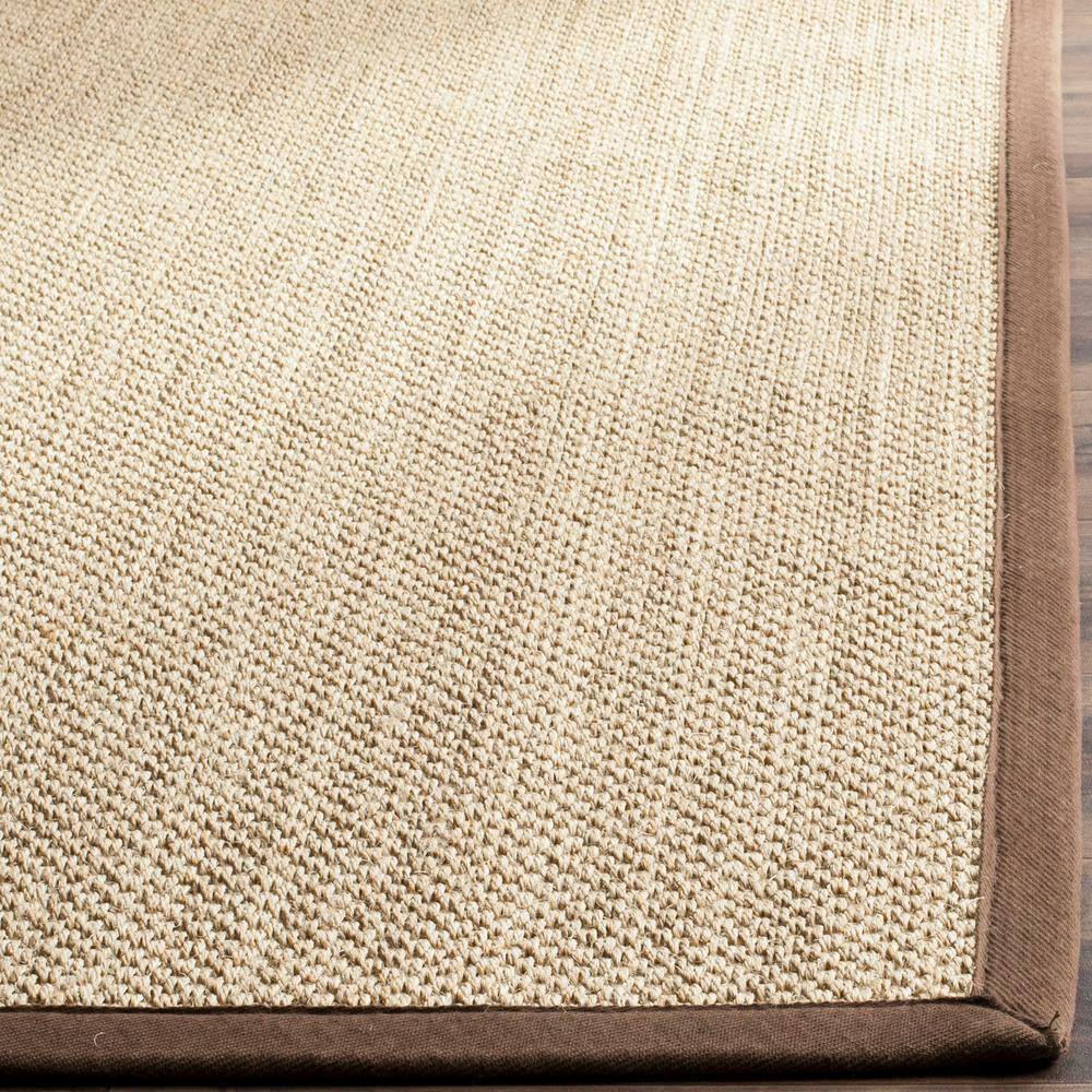 Maize and Brown Square Cotton Rug with Non-slip Backing