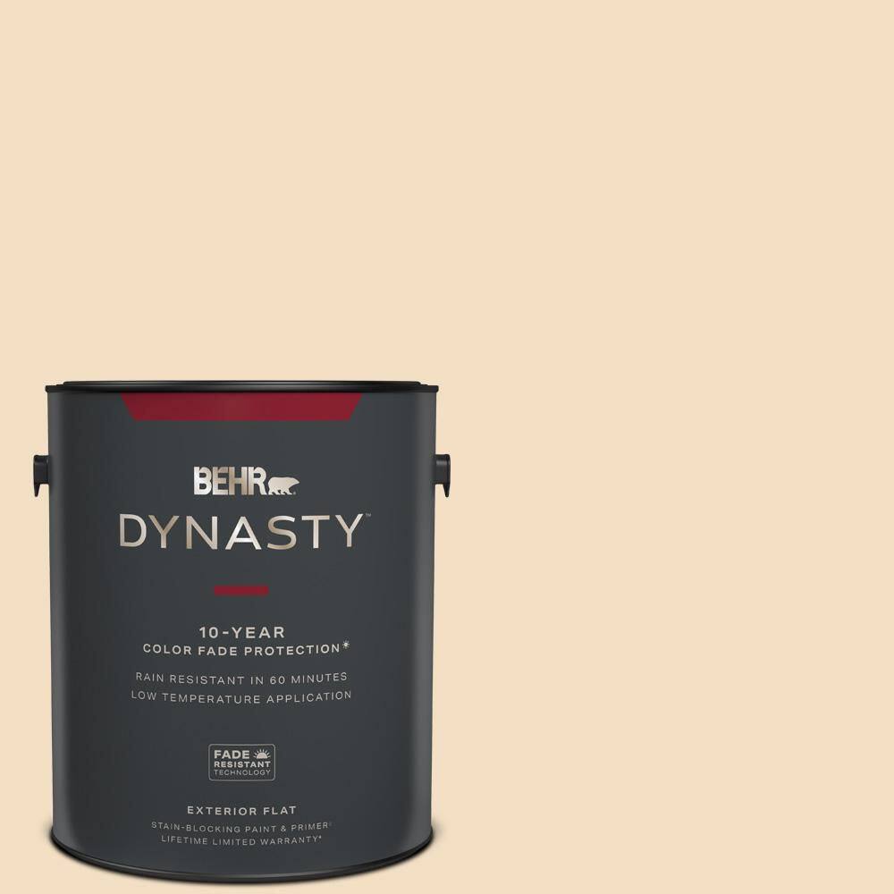 BEHR DYNASTY 1 gal. #22 Navajo White Flat Exterior Stain-Blocking Paint ...