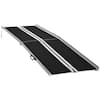 HOMCOM 10 ft. Aluminum Skidproof PVC Portable Wheelchair Ramp, Carpeted Foldable Handicap Ramp, Threshold Ramp in Black 713-025V00BK