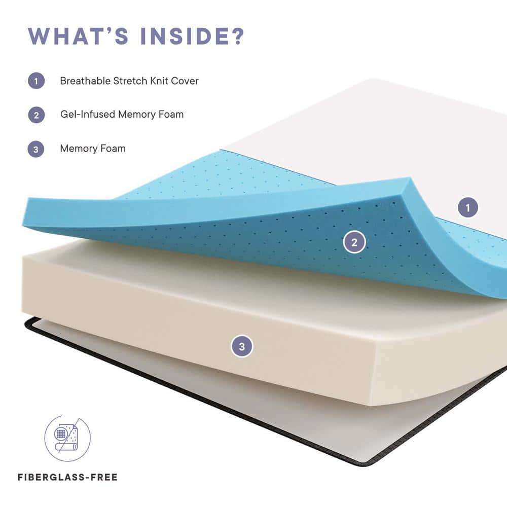 SereneDream 12" Queen Gel Memory Foam Mattress in White