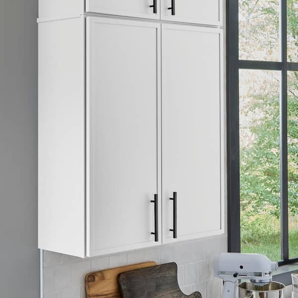 Leyton 30 in. W x 12 in. D x 42 in. H Ready to Assemble Plywood Slim Shaker Wall Kitchen Cabinet in Alpine White