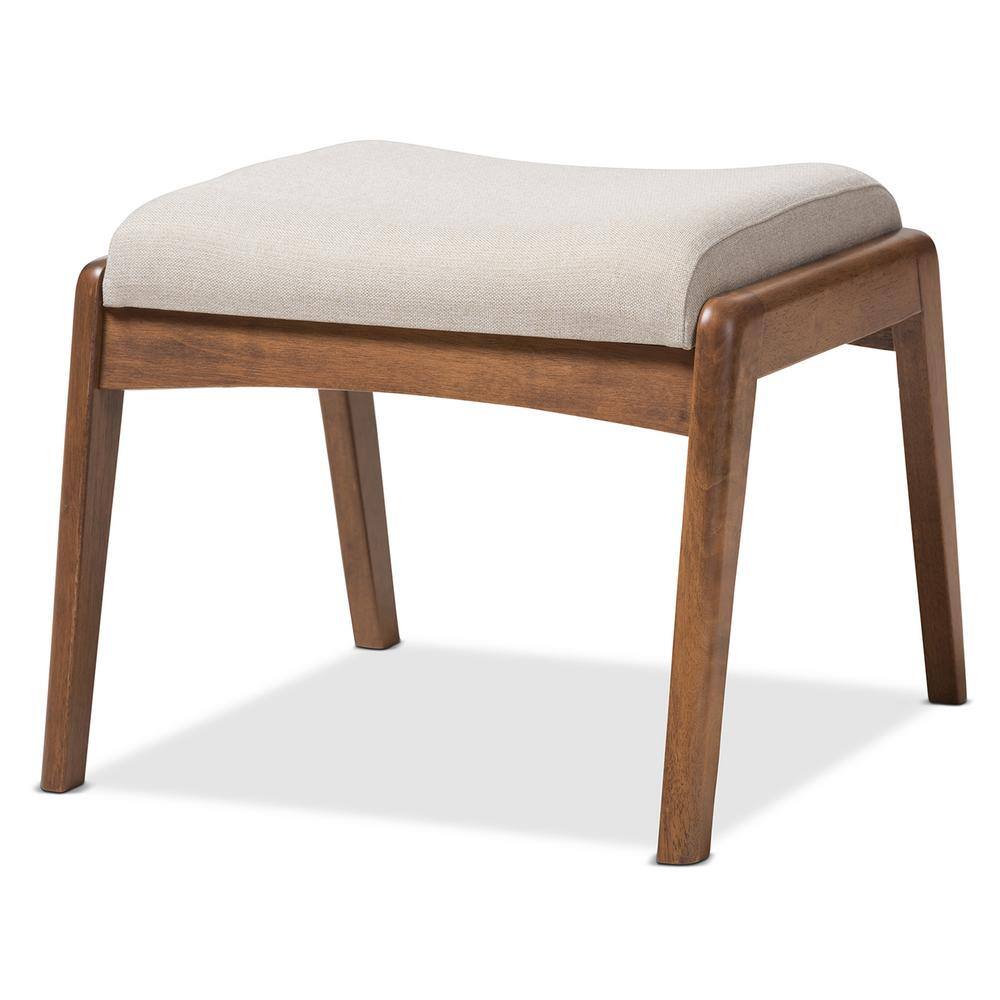 Roxy Mid-Century Light Beige Tufted Ottoman