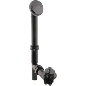 Lift and Turn Black Poly Adjustable Drain Assembly, Matte Black