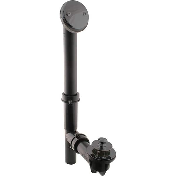 Westbrass Lift and Turn Black Poly Adjustable Drain Assembly, Matte Black