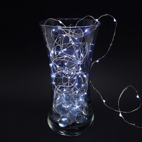40-Light Mini Battery Operated Waterproof String Lights in White (2-Count)