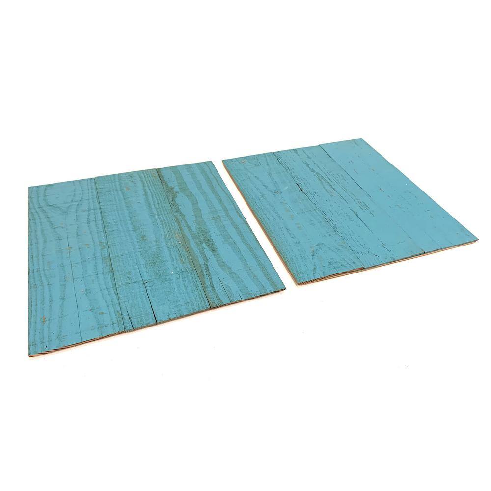 Easy Planking ThermoTreated 16 in. x 16 in. Blue Home Decoration Wood