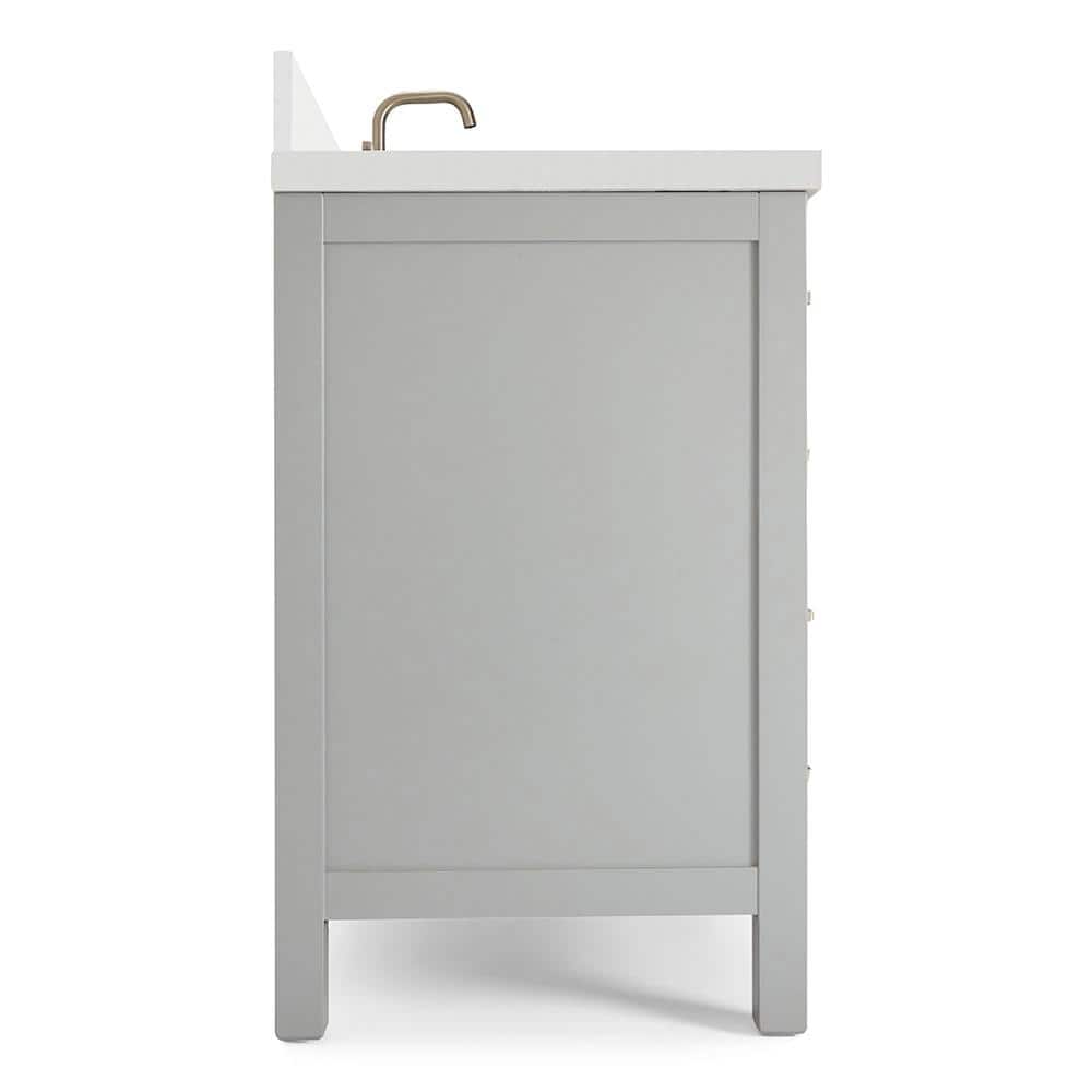 Cambridge 49" Gray Painted Freestanding Single Vanity with Quartz Top