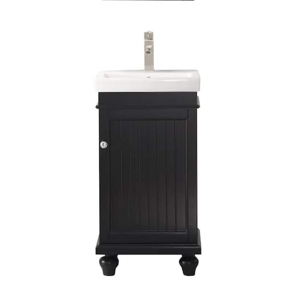 Legion Furniture 17 in. W x 13 in. D Vanity in Espresso with Ceramic Vanity Top in White with White Basin