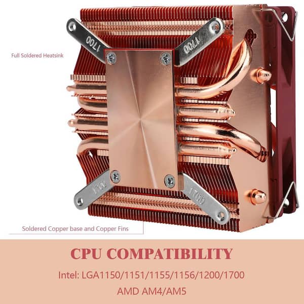 YICHUHAOXI AXP90-X53 Full Copper Low Profile CPU Cooler 53 mm