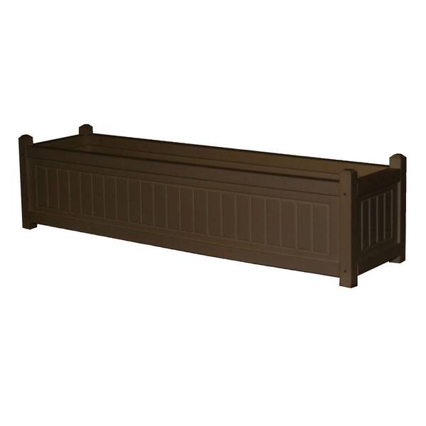 Eagle One Nantucket 48 in. x 12 in. Brown Recycled Plastic Commercial Grade Planter Box