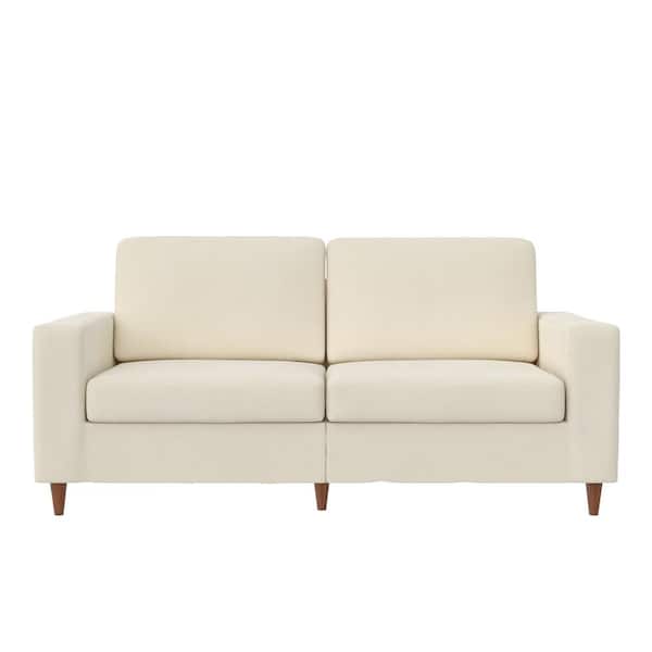 Harper & Bright Designs 88.5 in. W Square Arm 3-Seats Linen Sofa with  Removable Back, Seat Cushions and 4-Comfortable Pillows in Cream Beige  WYT112AAA - The Home Depot