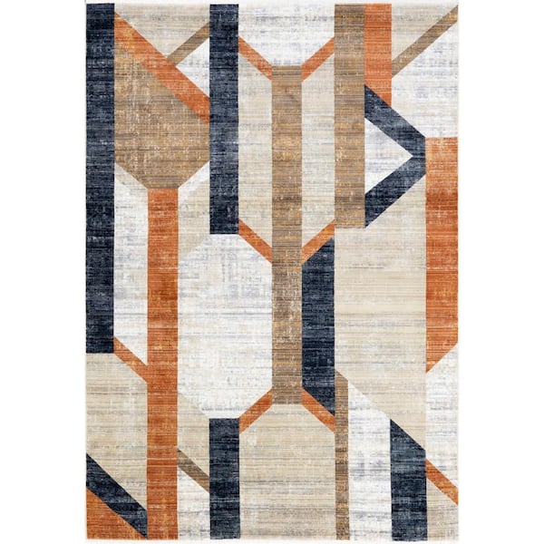 Mid Century Modern Wall Art Rug, Neutral Abstract Geometric Digital Carpet,  Black White Beige Minimal Gallery Art, Abstract Rug, Modern Rugs 