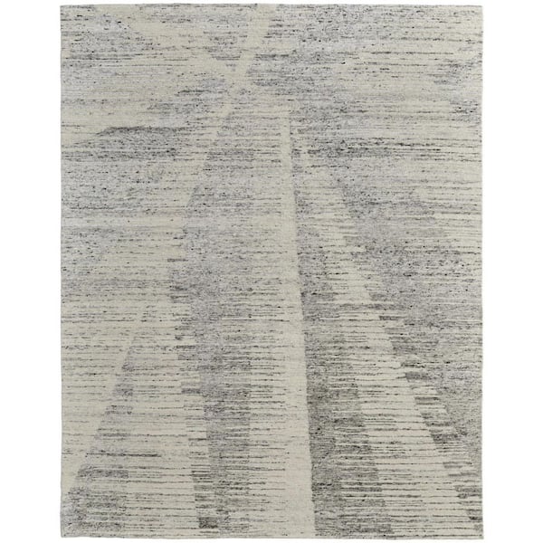 Gray  8 X 12 ft. Knotted Abstract Rectangle Indoor Area Rug