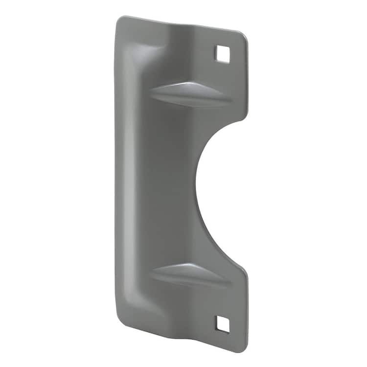 Prime-Line 3 in. x 7 in., Steel Painted Gray Door Latch Shield