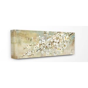 "Blooming Flower Tree Branch Painting" by Main Line Studio Canvas Home Wall Art 30 in. x 13 in.