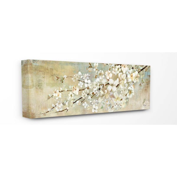 "Blooming Flower Tree Branch Painting" by Main Line Studio Canvas Home Wall Art 40 in. x 17 in.