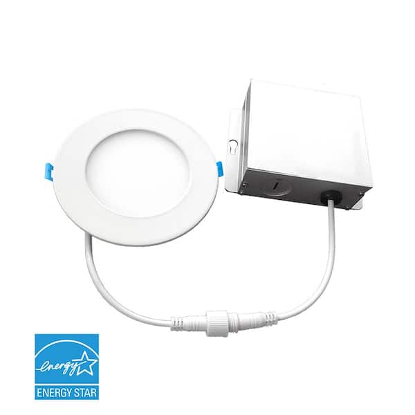 Euri Lighting 6 in. 4000K New Construction or Remodel IC Rated Canless Integrated LED Recessed Kit for Shallow Ceiling