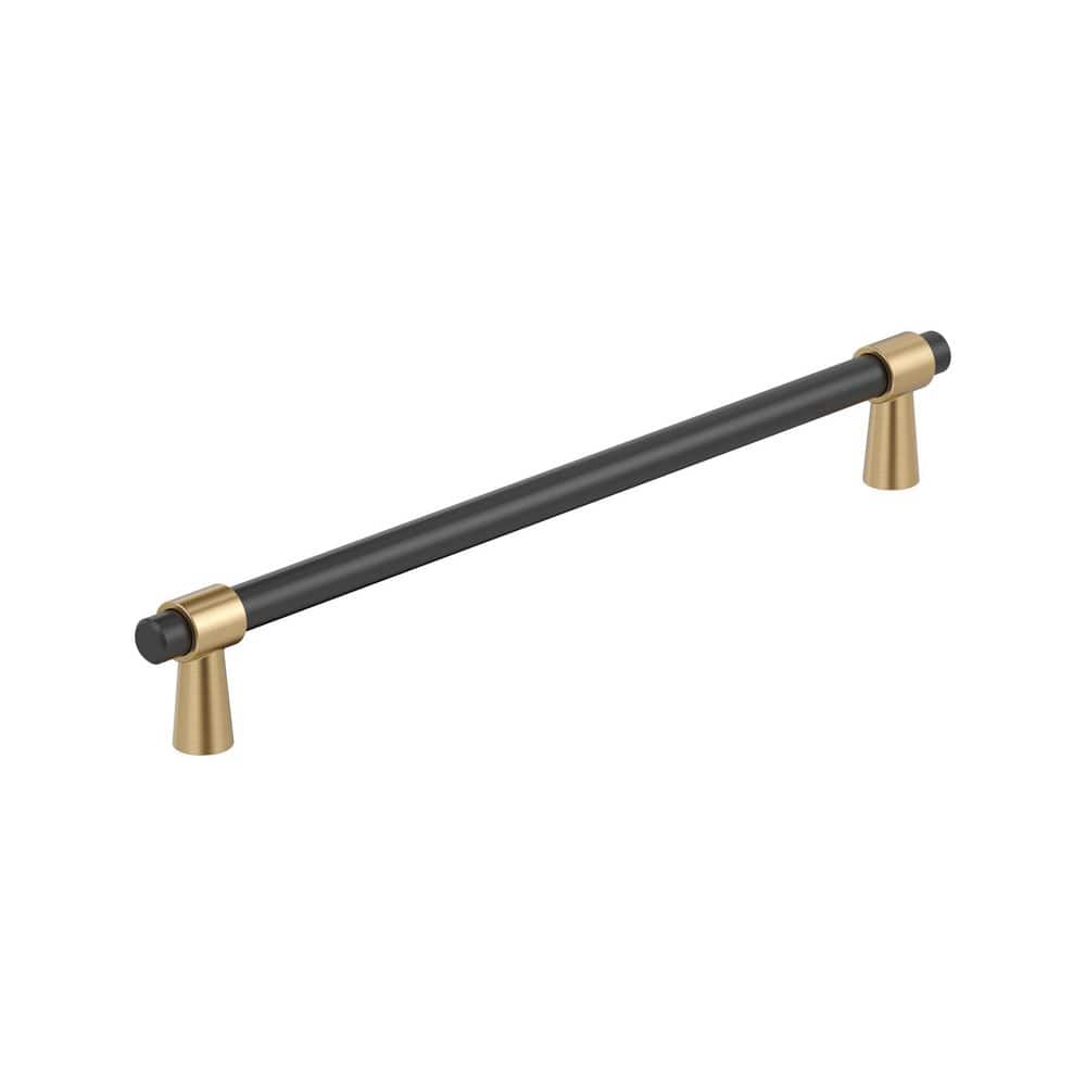 Mergence 10-1/16 in. (256mm) Center-to-Center Matte Black/Champagne Bronze Bar Cabinet Pull price history on PriceWatchPro