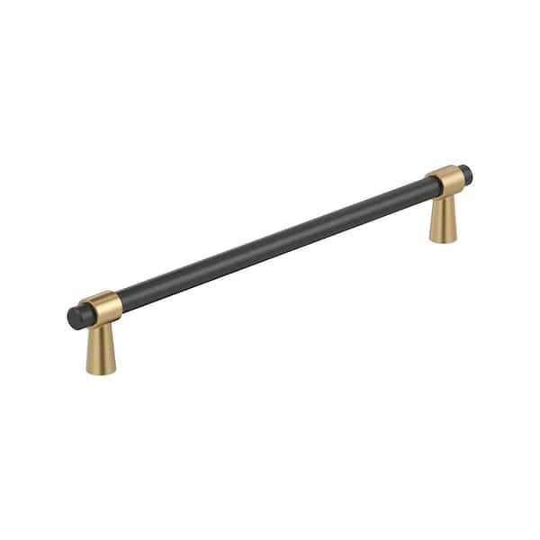 Mergence 10-1/16 in. (256mm) Center-to-Center Matte Black/Champagne Bronze Bar Cabinet Pull