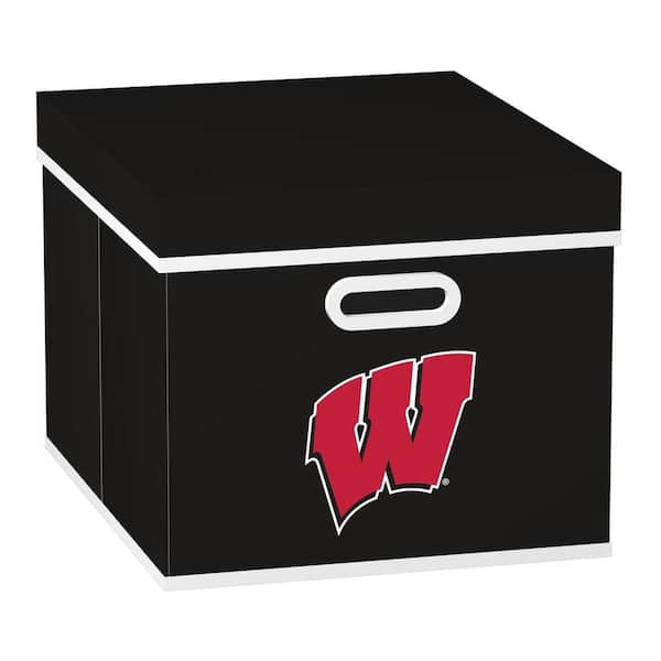 MyOwnersBox College STACKITS University of Wisconsin 12 in. x 10 in. x 15 in. Stackable Black Fabric Storage Cube