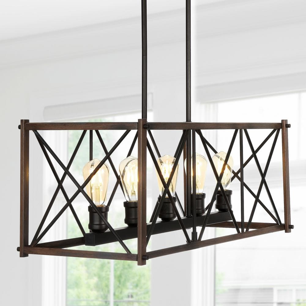 Bronze Farmhouse 33" LED Dimmable Iron Pendant Light