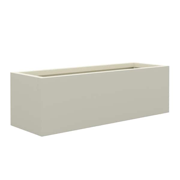 Dovelina 35 in. L x 12 in. W White Aluminum Rectangular Ground Planter Box