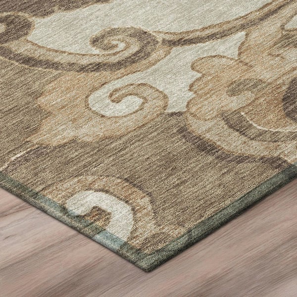 Chantille Machine Washable Indoor/Outdoor Abstract ACN3034 Mocha 8 ft. x 10 ft. Area Rug