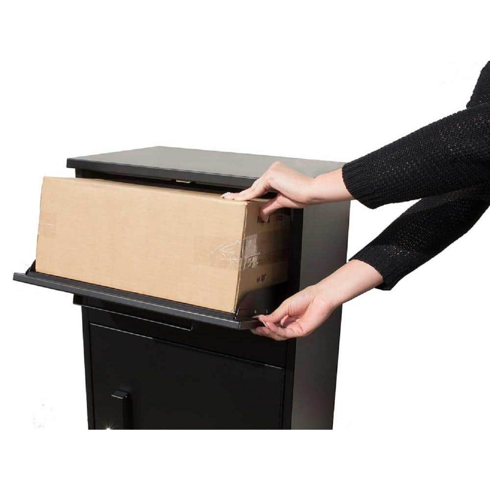 Black Steel Locking Parcel and Mailbox