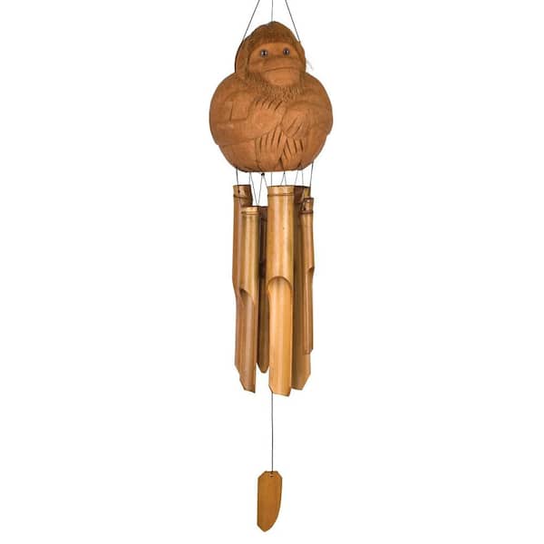 WOODSTOCK CHIMES Asli Arts Collection, Monkey Bamboo Chime, 32 in. Wind Chime CMO305