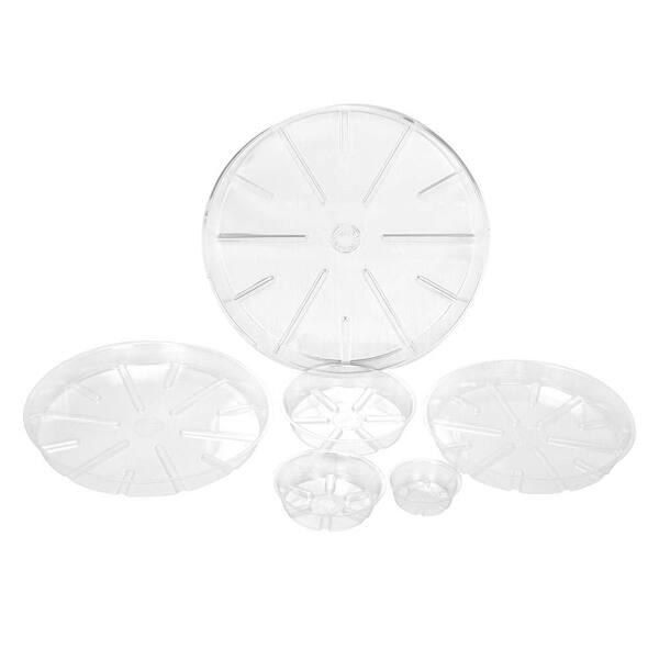Southern Patio 17 in. Clear Plastic Saucer SC0824CL The Home Depot