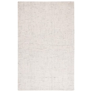 Abstract Ivory/Light Gray 5 ft. x 8 ft. Speckled Area Rug