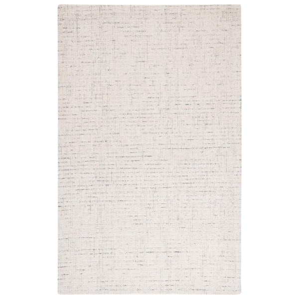 Abstract 6 ft. x 8 ft. Ivory/Light Gray Speckled Area Rug