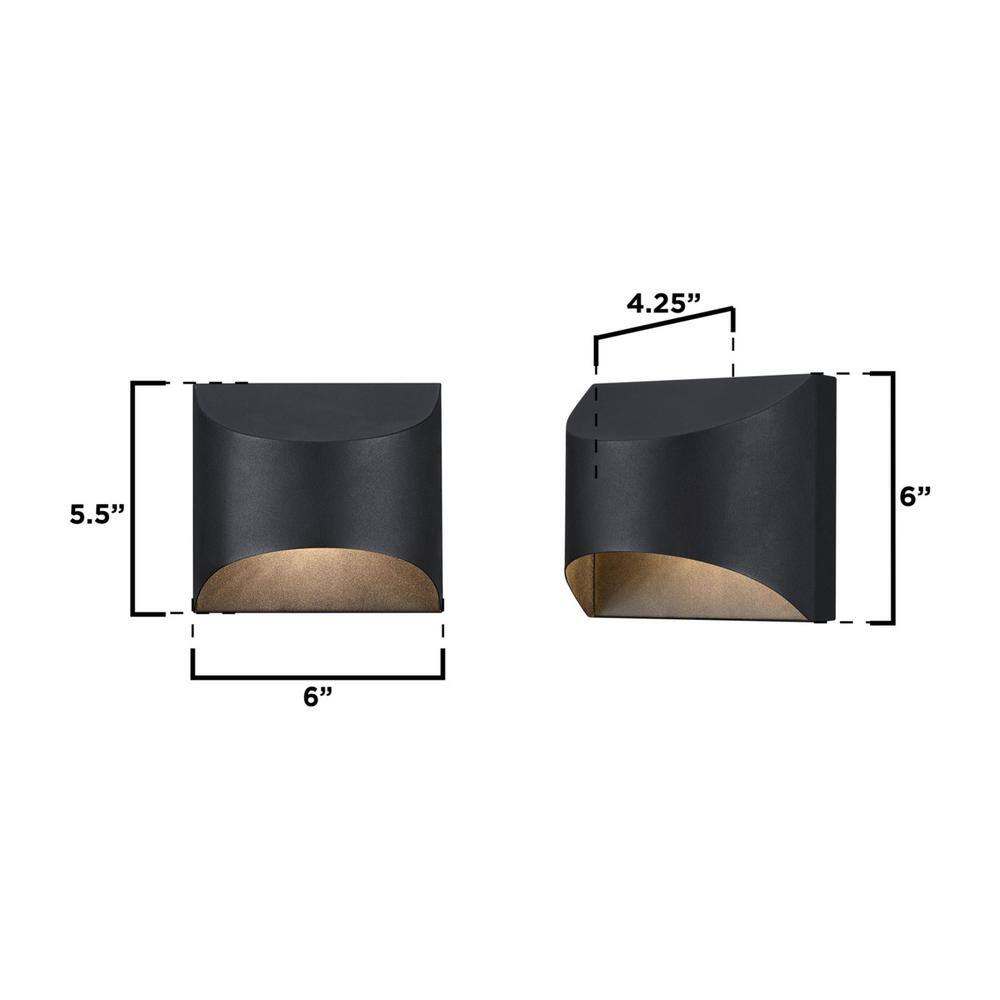 Nardella Textured Black Steel LED Outdoor Wall Sconce