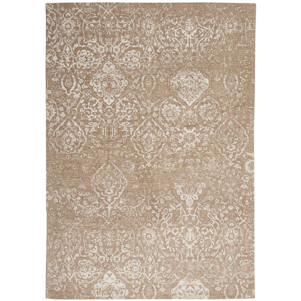 Beige Polypropylene 5 ft. x 7 ft. Abstract Indoor Area Rug