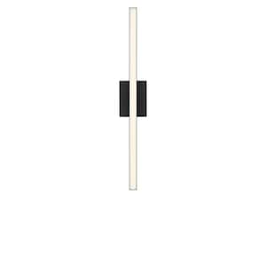 Generation Lighting Marque 24 in. W x 4.5 in. H Midnight Black Modern ...