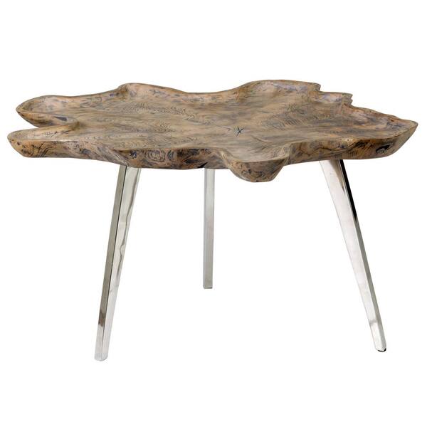 East At Main Adriana 32 In Gray Medium Specialty Wood Coffee Table With Live Edge Tt Uc Na305 Gp The Home Depot