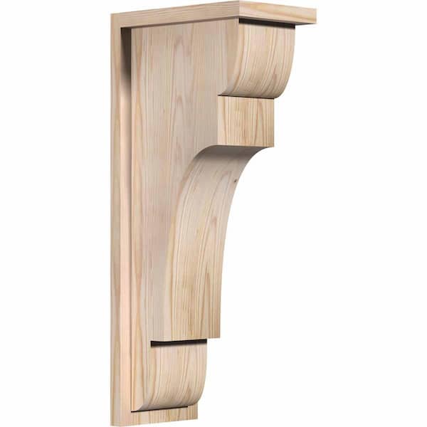 Ekena Millwork 7-1/2 in. x 12 in. x 28 in. New Brighton Smooth Douglas Fir Corbel with Backplate