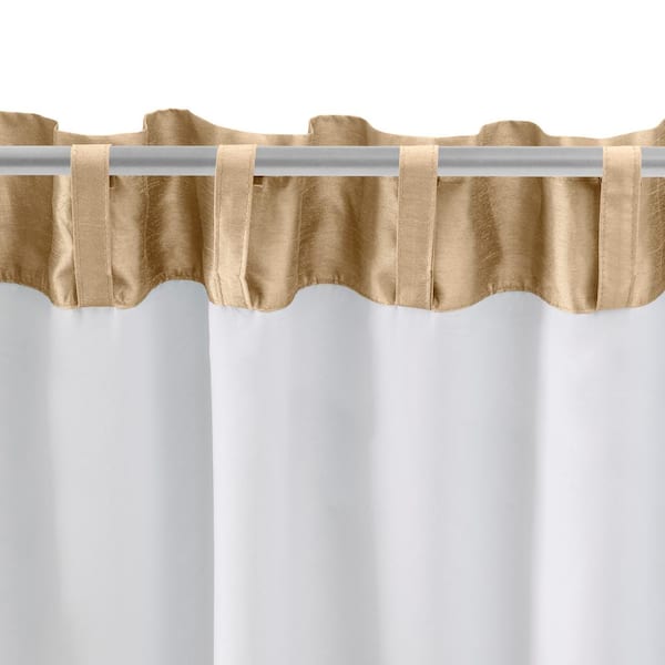 Luna Faux Silk, 100W x 63L Lined Back Tab Pair Taupe