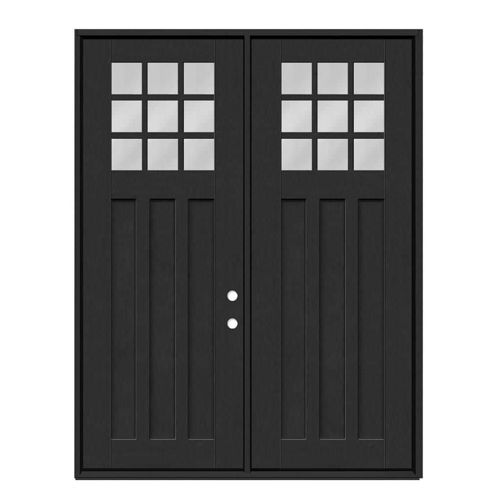 Regency 72 in. x 96 in. 1/4 9L-SDL Clear Glass LHIS Onyx Fiberglass Double Prehung Front Door with 6-9/16 Jamb price history on PriceWatchPro