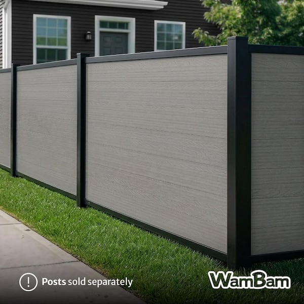 WamBam Fence 4 ft. H x 6 ft. W No Dig Edgewood Slate Grey