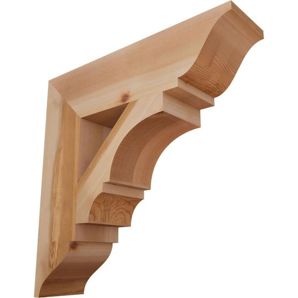 Ekena Millwork 5.5 in. x 22 in. x 22 in. Western Red Cedar Balboa Traditional Smooth Bracket