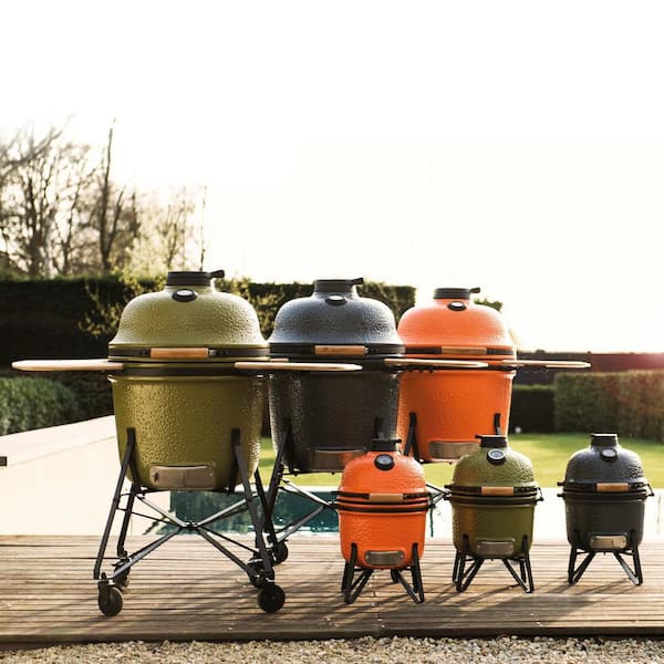 BergHOFF 13 in. Ceramic Charcoal Grill in Blue 2415703 - The Home