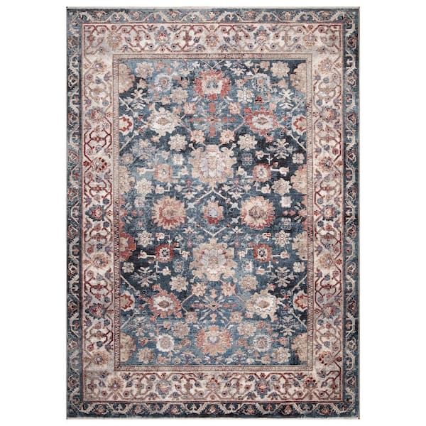 Concord Global Trading Pandora Collection Cassandra Navy 8 ft. x 11 ft. Traditional Area Rug