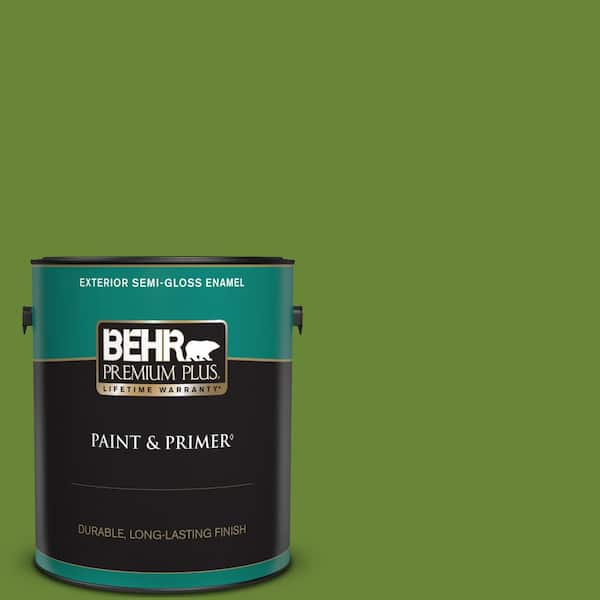 BEHR PREMIUM PLUS 1 gal. #P370-7 Sun Valley Semi-Gloss Enamel Exterior Paint & Primer