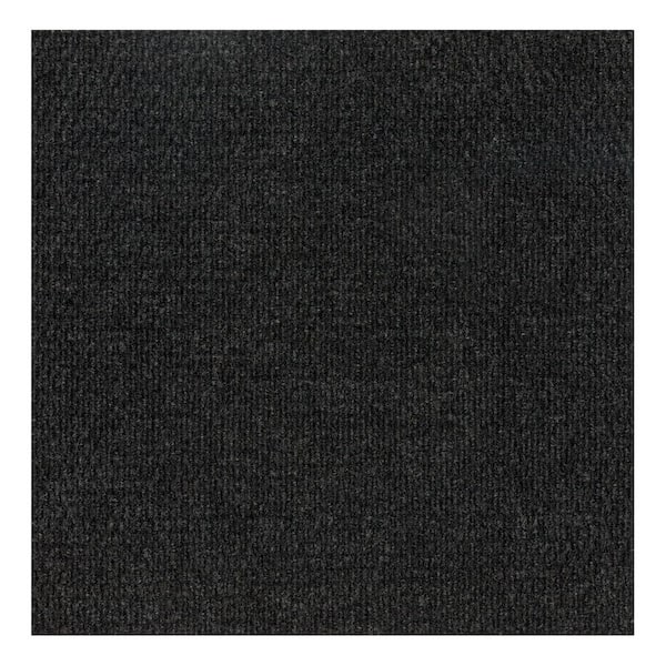 Foss Hobnail - Charcoal Indoor/Outdoor 18 x 18 in. Peel and Stick Modular Carpet Tile Square (22.5 sq. ft.)